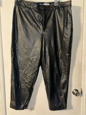 Old Navy Black Faux Leather Straight-Leg-20
